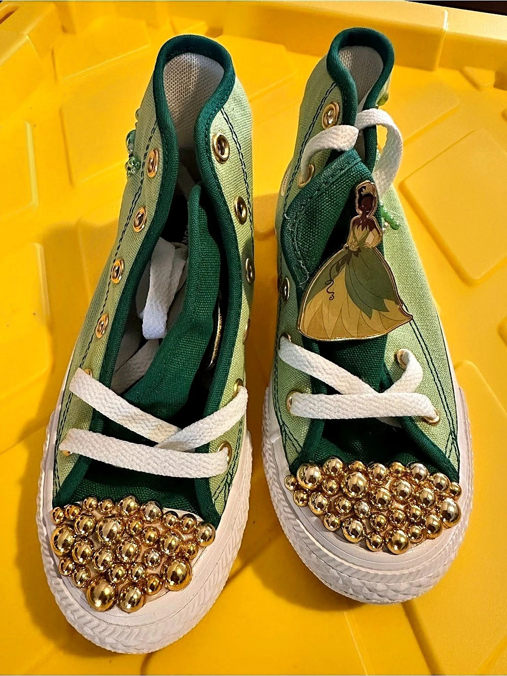 Converse Chuck Taylor All Star High Top Green & Gold Sneakers US 12